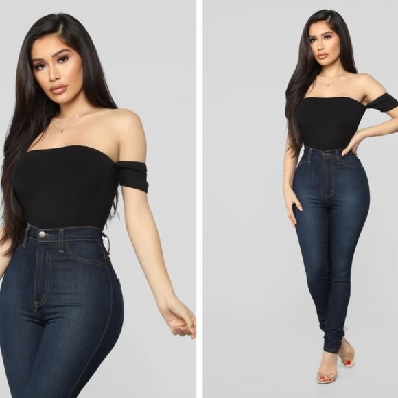 Fashion Nova Tops - Different This Time Tops - Black and white